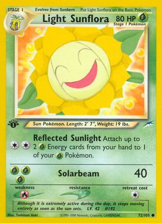 Light Sunflora 72/105 - Neo Destiny 1st Edition - Poke-Collect