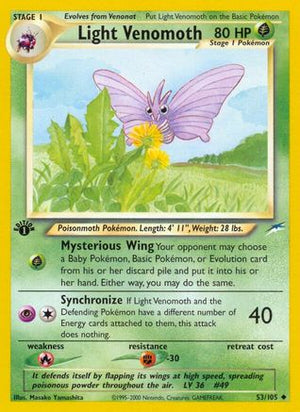 Light Venomoth 53/105 - Neo Destiny 1st Edition - Poke-Collect