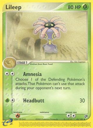 Lileep - 43/100 43/100 - Sandstorm Reverse Holofoil - Poke-Collect