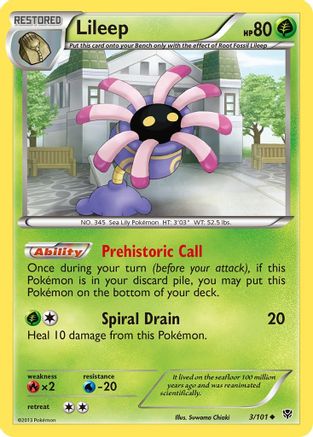 Lileep 3/101 - Plasma Blast Reverse Holofoil - Poke-Collect