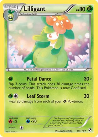 Lilligant 10/114 - Black and White Reverse Holofoil - Poke-Collect