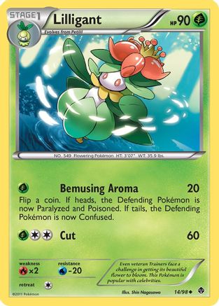 Lilligant 14/98 - Emerging Powers Reverse Holofoil - Poke-Collect