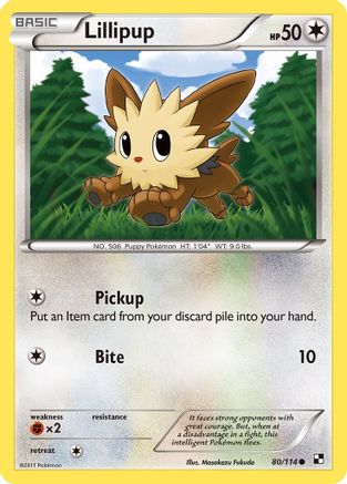 Lillipup (80) 80/114 - Black and White Reverse Holofoil - Poke-Collect
