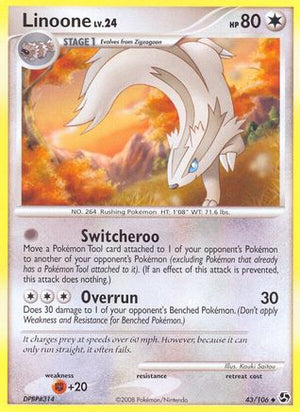 Linoone 43/106 - Great Encounters Reverse Holofoil - Poke-Collect