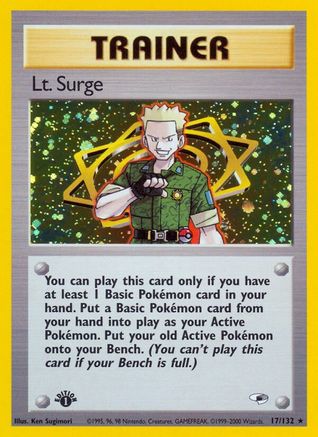 Lt. Surge (17) 17/132 - Gym Heroes Unlimited Holofoil - Poke-Collect