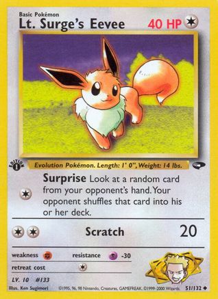 Lt. Surge's Eevee 51/132 - Gym Challenge 1st Edition - Poke-Collect