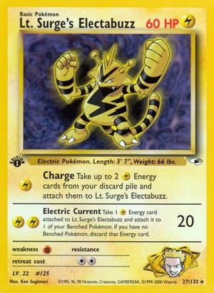 Lt. Surge's Electabuzz 27/132 - Gym Heroes 1st Edition - Poke-Collect