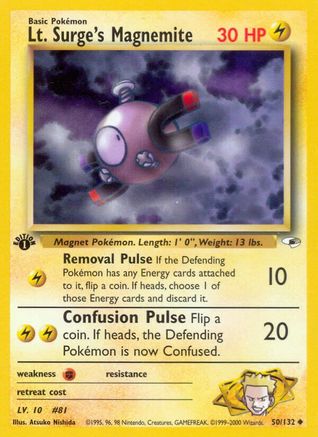 Lt. Surge's Magnemite (50) 50/132 - Gym Heroes Unlimited - Poke-Collect
