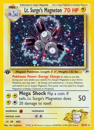 Lt. Surge's Magneton 8/132 - Gym Heroes Unlimited Holofoil - Poke-Collect