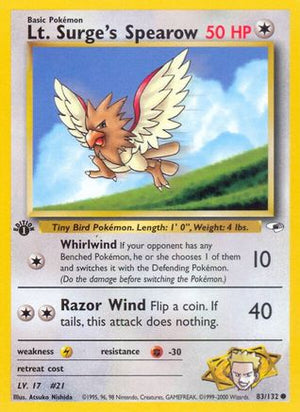 Lt. Surge's Spearow 83/132 - Gym Heroes Unlimited - Poke-Collect