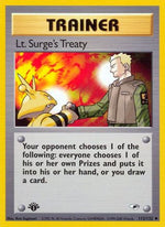 Lt. Surge's Treaty 112/132 - Gym Heroes 1st Edition - Poke-Collect
