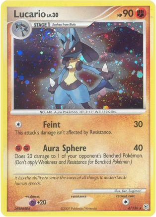 Lucario 6/130 - Diamond and Pearl Reverse Holofoil - Poke-Collect