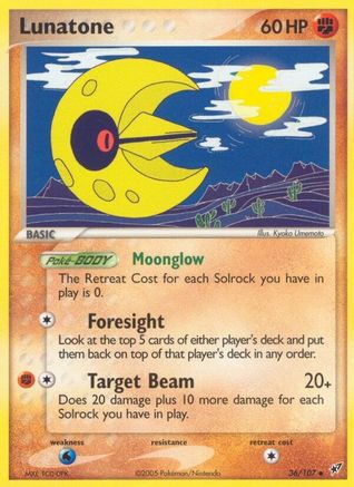 Lunatone 36/107 - Deoxys Reverse Holofoil - Poke-Collect
