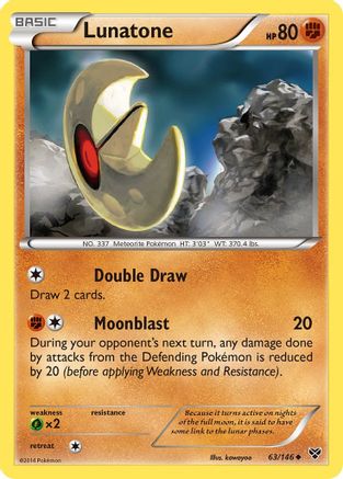 Lunatone 63/146 - XY Base Set Reverse Holofoil - Poke-Collect