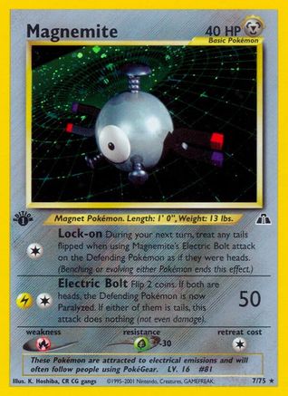 Magnemite (7) 7/75 - Neo Discovery Unlimited Holofoil - Poke-Collect
