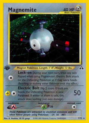 Magnemite (7) 7/75 - Neo Discovery Unlimited Holofoil - Poke-Collect
