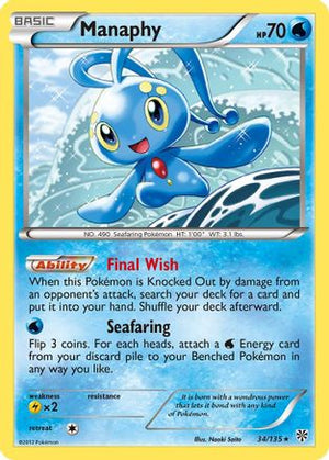 Manaphy 34/135 - Plasma Storm Reverse Holofoil - Poke-Collect