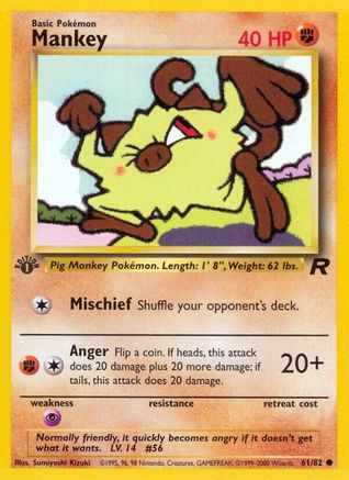 Mankey 61/82 - Team Rocket 1st Edition - Poke-Collect