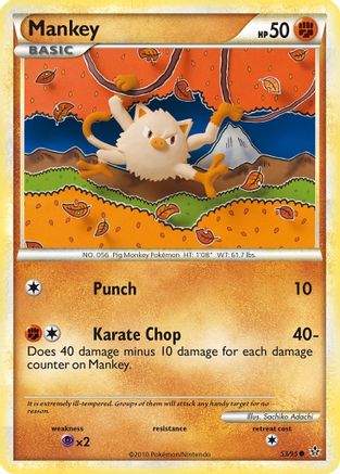 Mankey 53/95 - Unleashed Reverse Holofoil - Poke-Collect