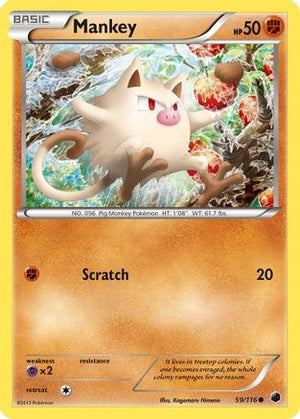 Mankey 59/116 - Plasma Freeze Reverse Holofoil - Poke-Collect