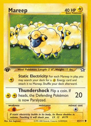 Mareep 65/111 - Neo Genesis 1st Edition - Poke-Collect