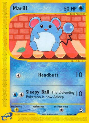 Marill 53/147 - Aquapolis Reverse Holofoil - Poke-Collect