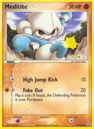 Meditite 55/106 - Emerald Reverse Holofoil - Poke-Collect