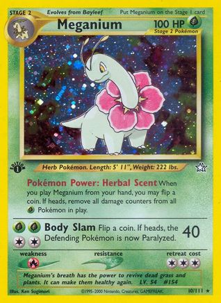 Meganium (10) 10/111 - Neo Genesis 1st Edition Holofoil - Poke-Collect