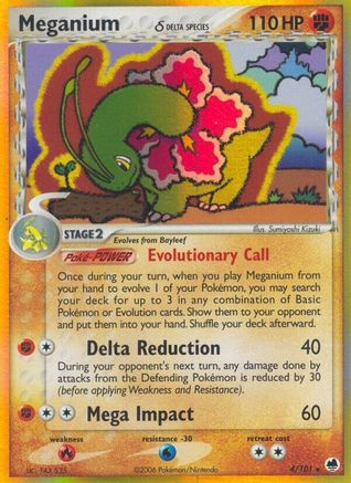 Meganium (Delta Species) 4/101 - Dragon Frontiers Holofoil - Poke-Collect