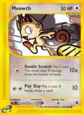 Meowth 121/165 - Expedition Base Set Reverse Holofoil - Poke-Collect