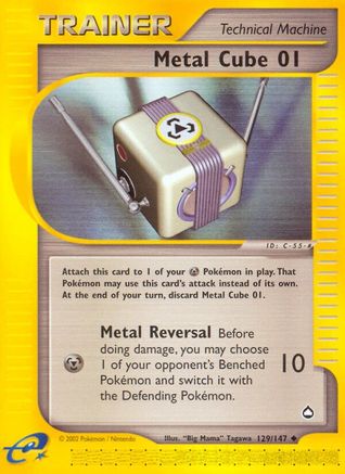 Metal Cube 01 129/147 - Aquapolis Reverse Holofoil - Poke-Collect
