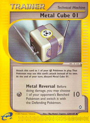 Metal Cube 01 129/147 - Aquapolis Reverse Holofoil - Poke-Collect