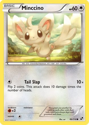 Minccino 88/114 - Black and White Reverse Holofoil - Poke-Collect