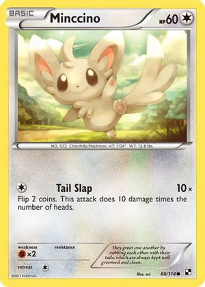 Minccino 88/114 - Black & White Reverse Holofoil - Poke-Collect