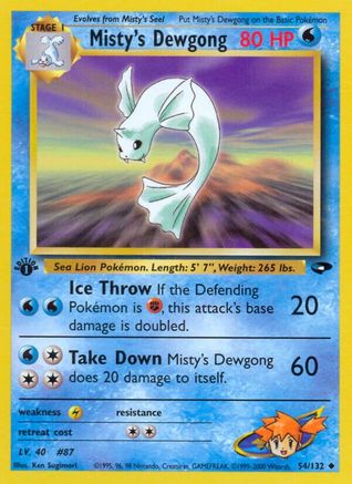 Misty's Dewgong 54/132 - Gym Challenge 1st Edition - Poke-Collect
