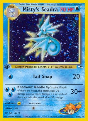 Misty's Seadra 9/132 - Gym Heroes 1st Edition Holofoil - Poke-Collect