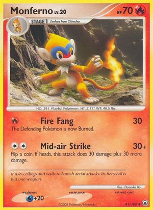 Monferno 41/100 - Majestic Dawn Reverse Holofoil - Poke-Collect