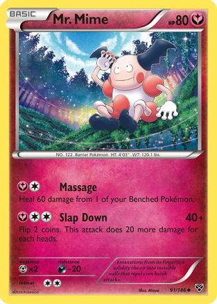 Mr. Mime 91/146 - XY Base Set Reverse Holofoil - Poke-Collect