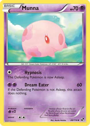 Munna 48/114 - Black and White Reverse Holofoil - Poke-Collect