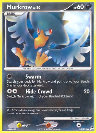 Murkrow 90/123 - Mysterious Treasures Reverse Holofoil - Poke-Collect