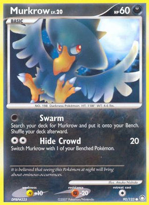Murkrow 90/123 - Mysterious Treasures Reverse Holofoil - Poke-Collect