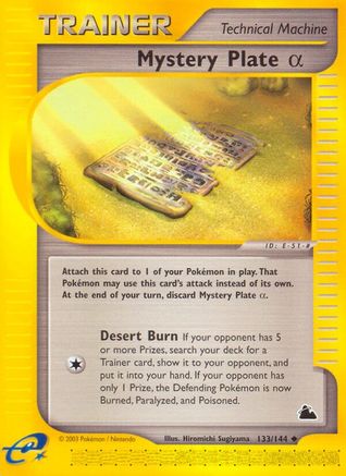 Mystery Plate Alpha 133/144 - Skyridge Reverse Holofoil - Poke-Collect