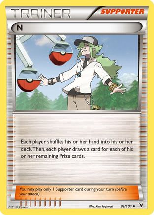 N (Supporter) 92/101 - Noble Victories Reverse Holofoil - Poke-Collect