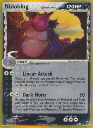 Nidoking (Delta Species) 6/101 - Dragon Frontiers Reverse Holofoil - Poke-Collect