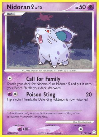 Nidoran F 91/123 - Mysterious Treasures Reverse Holofoil - Poke-Collect