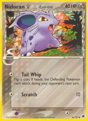 Nidoran ♀ δ 56/101 - Dragon Frontiers Reverse Holofoil - Poke-Collect