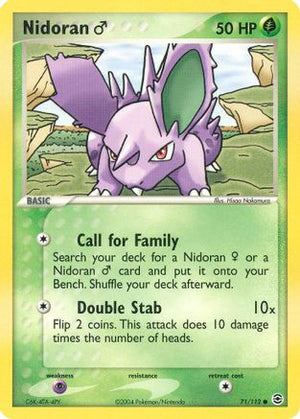 Nidoran ♂ 71/112 - FireRed & LeafGreen Reverse Holofoil - Poke-Collect