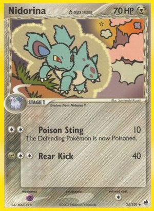 Nidorina (Delta Species) 34/101 - Dragon Frontiers Reverse Holofoil - Poke-Collect