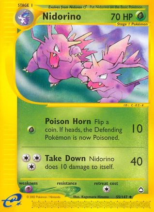 Nidorino 55/147 - Aquapolis Reverse Holofoil - Poke-Collect