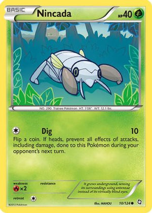 Nincada 10/124 - Dragons Exalted Reverse Holofoil - Poke-Collect